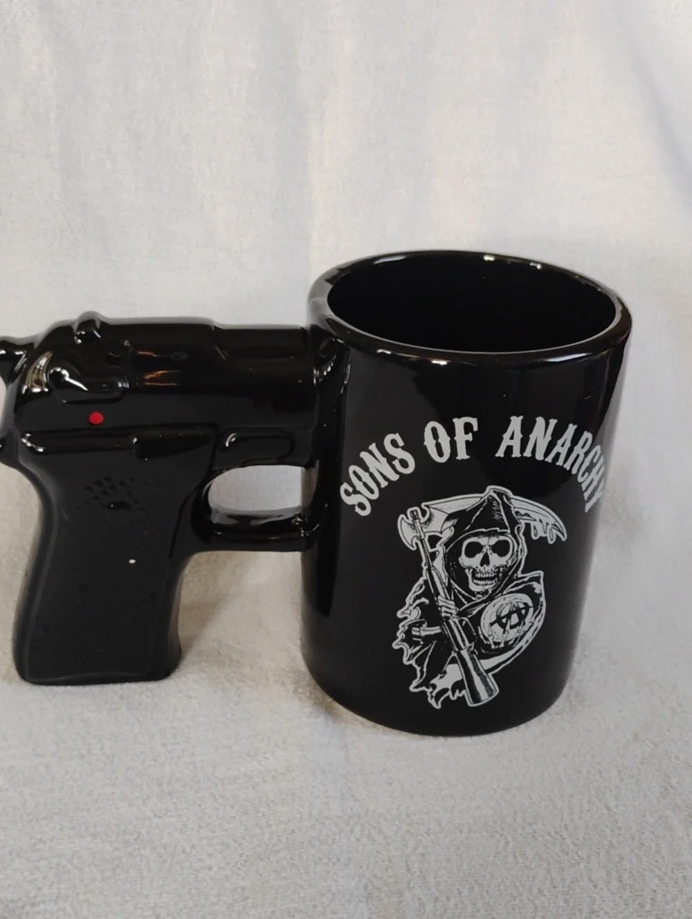 Sons Of Anarchy TV Series Black Gun Handle Ceramic Mug Motorcycle Club